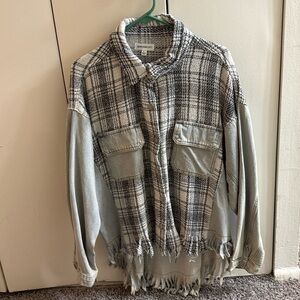 Flannel x denim jacket